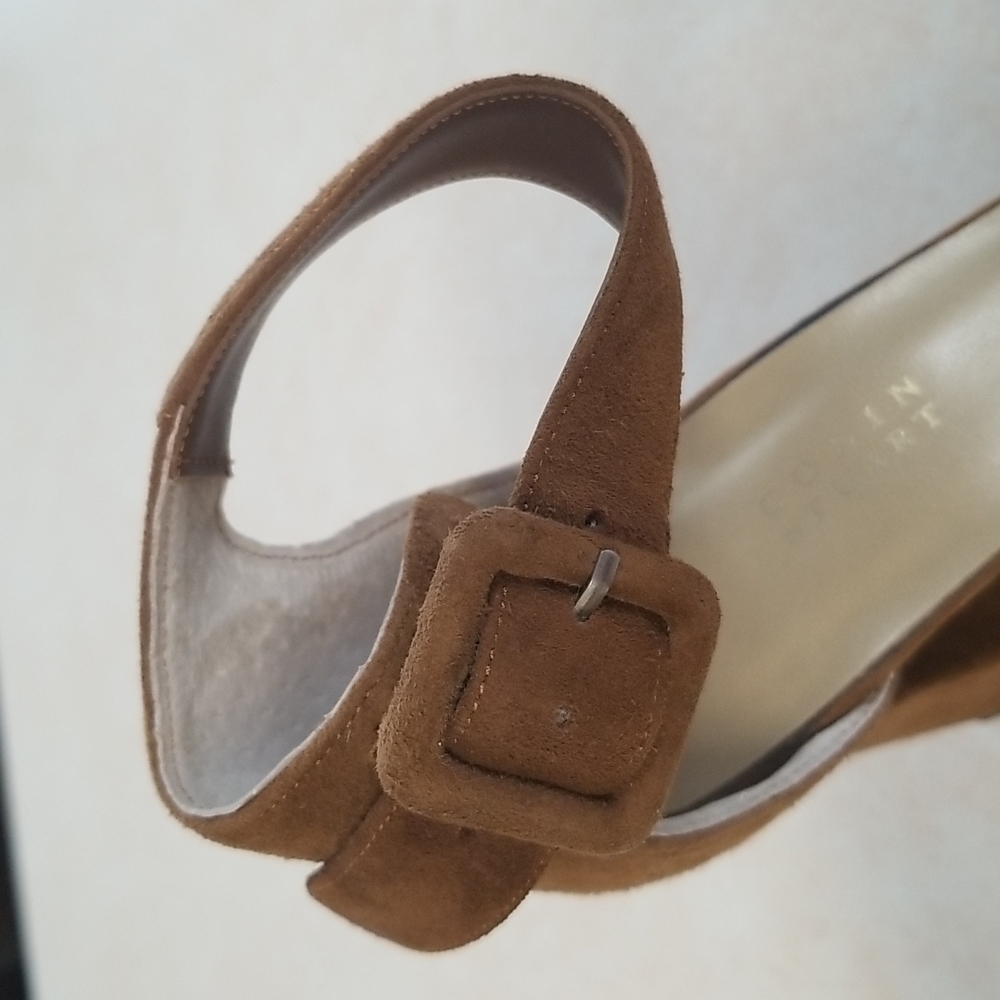 Colin Stuart Brown Suede Ankle Strap Block Heels NWOB Size 7.5 - Picture 10 of 13